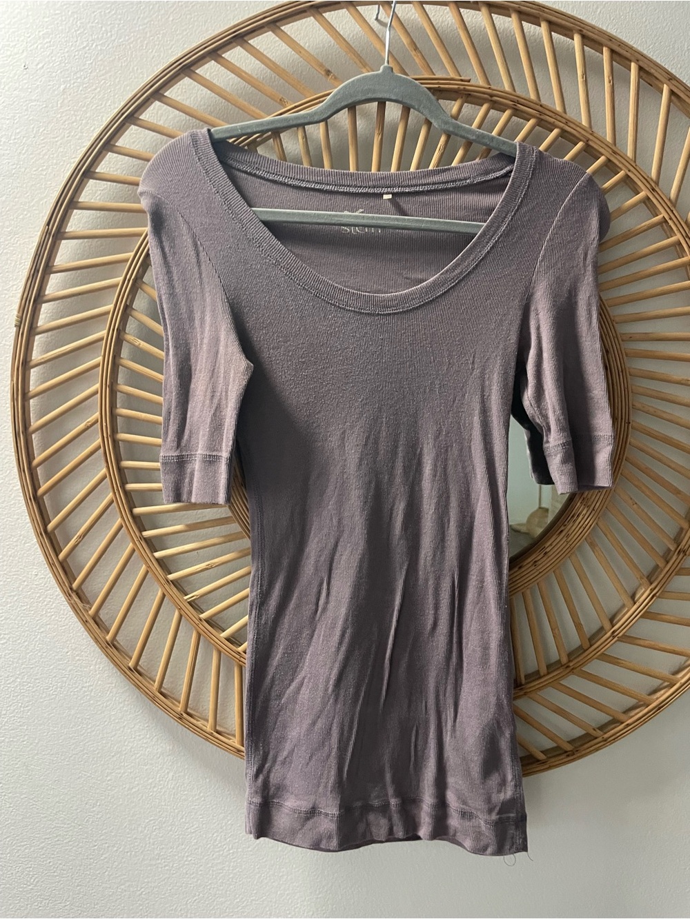 Stem brand Womens Scoop Neck Short Sleeve Top - Dusty Mauve